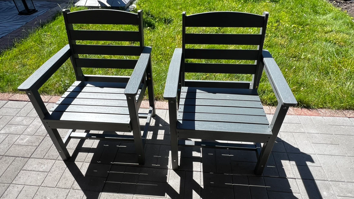 Set of 4 Dark Grey Outdoor Chairs - photo 4