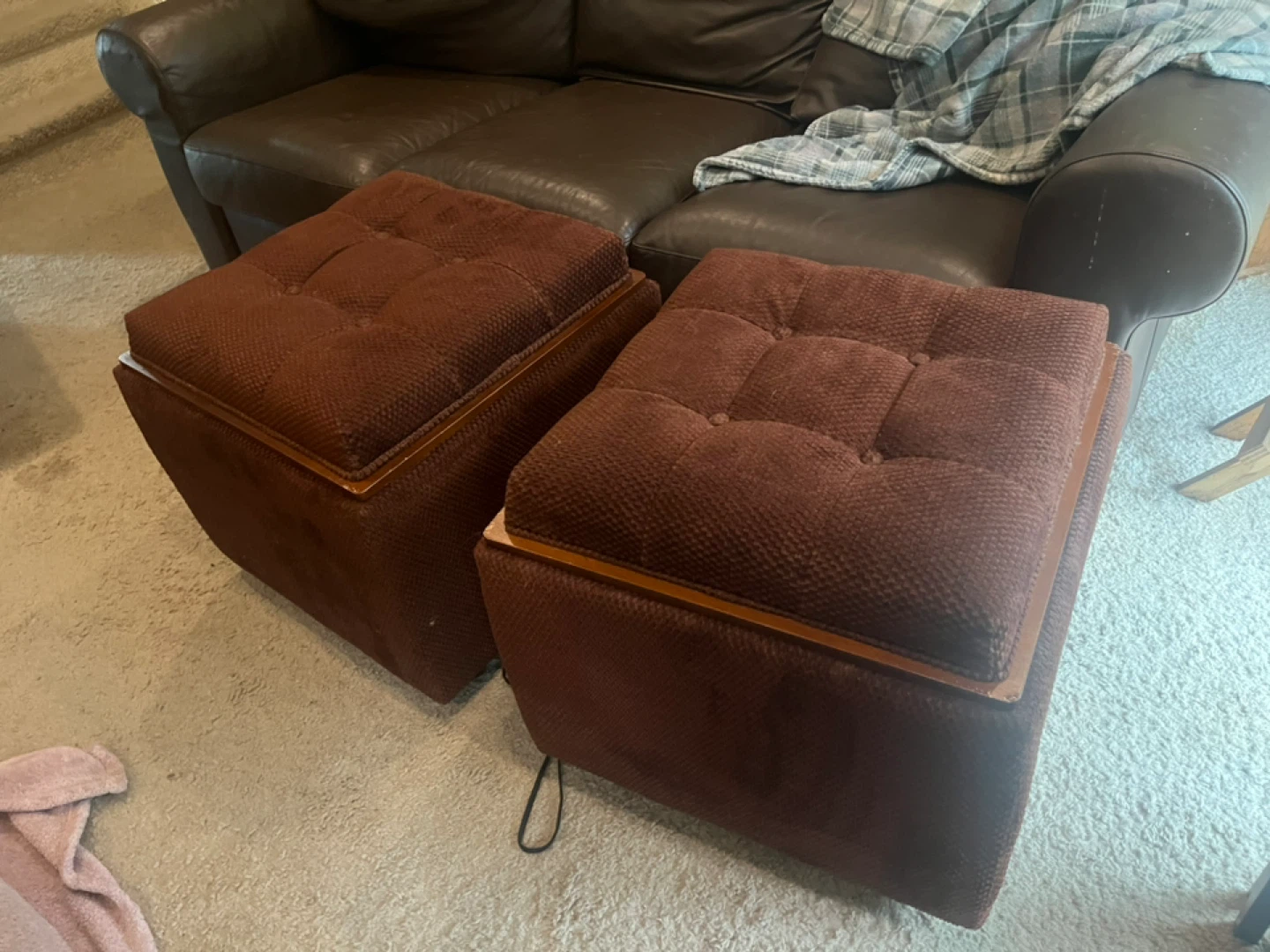 Set of 2 Ottoman Storage Cubes with Trays - photo 2