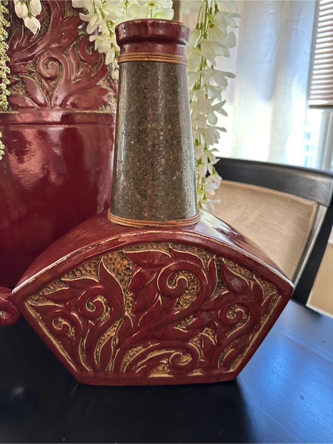 Decorative Vase and Tray Set with Orbs