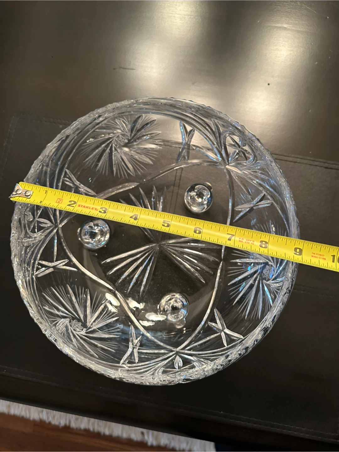Pinwheel Crystal Footed Bowl