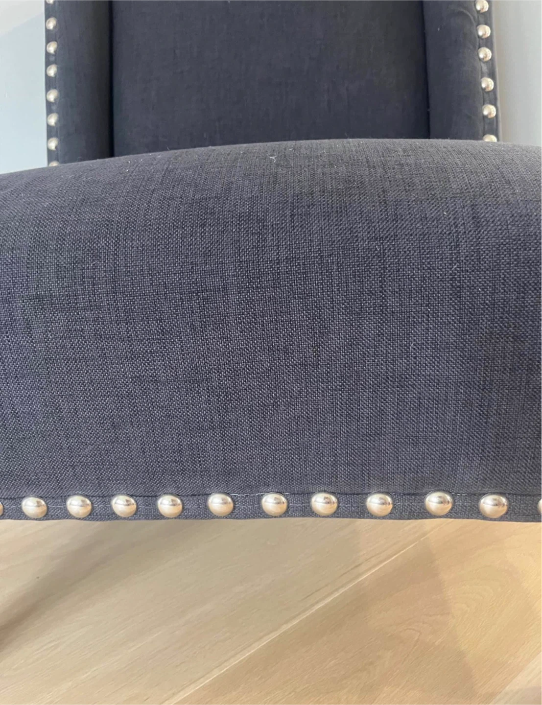 Dark Grey Accent Chair with Nailhead Trim - photo 3