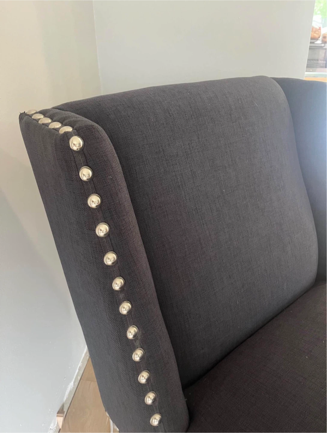 Dark Grey Accent Chair with Nailhead Trim - photo 4