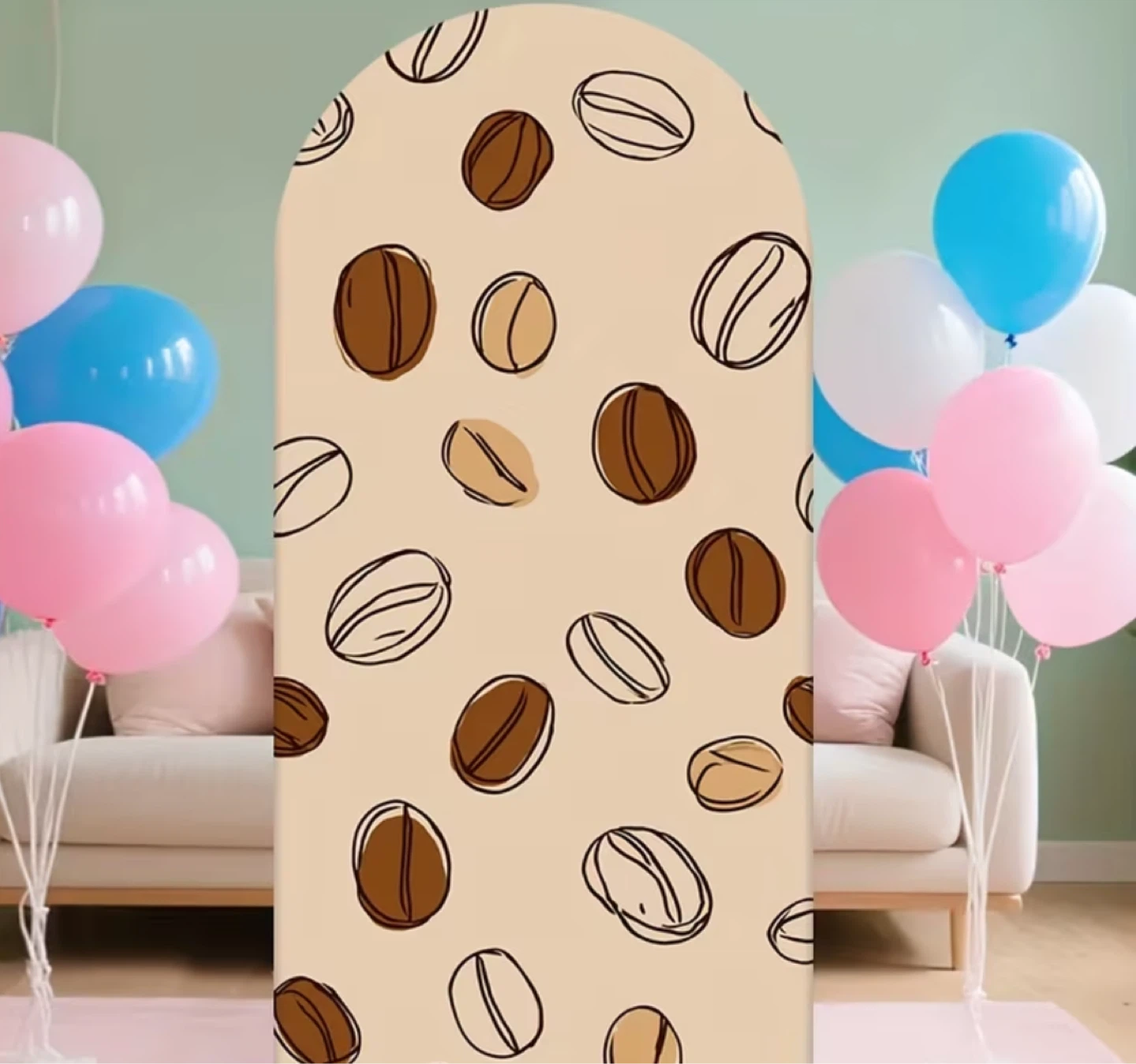 COFFEE BACKDROP with Golden Arch Backdrop Stand