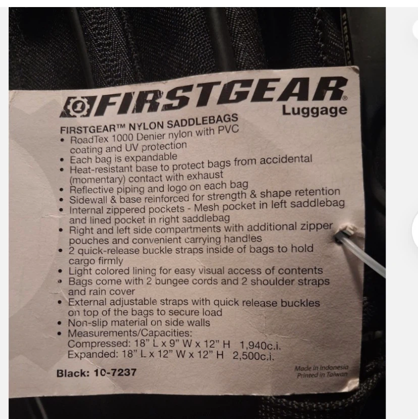 Firstgear Motorcycle Saddlebags - photo 4