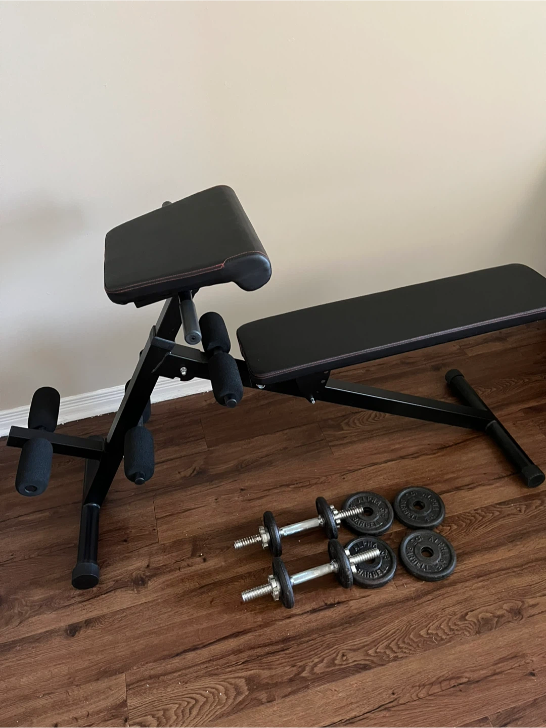 Workout Bench with Dumbbells