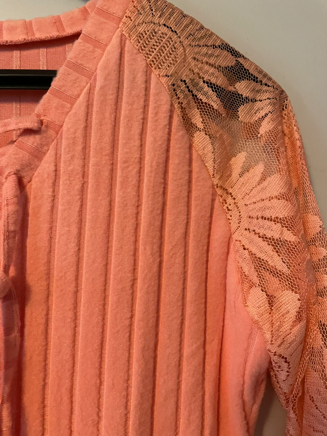 Coral Lace Sleeve Top - photo 2