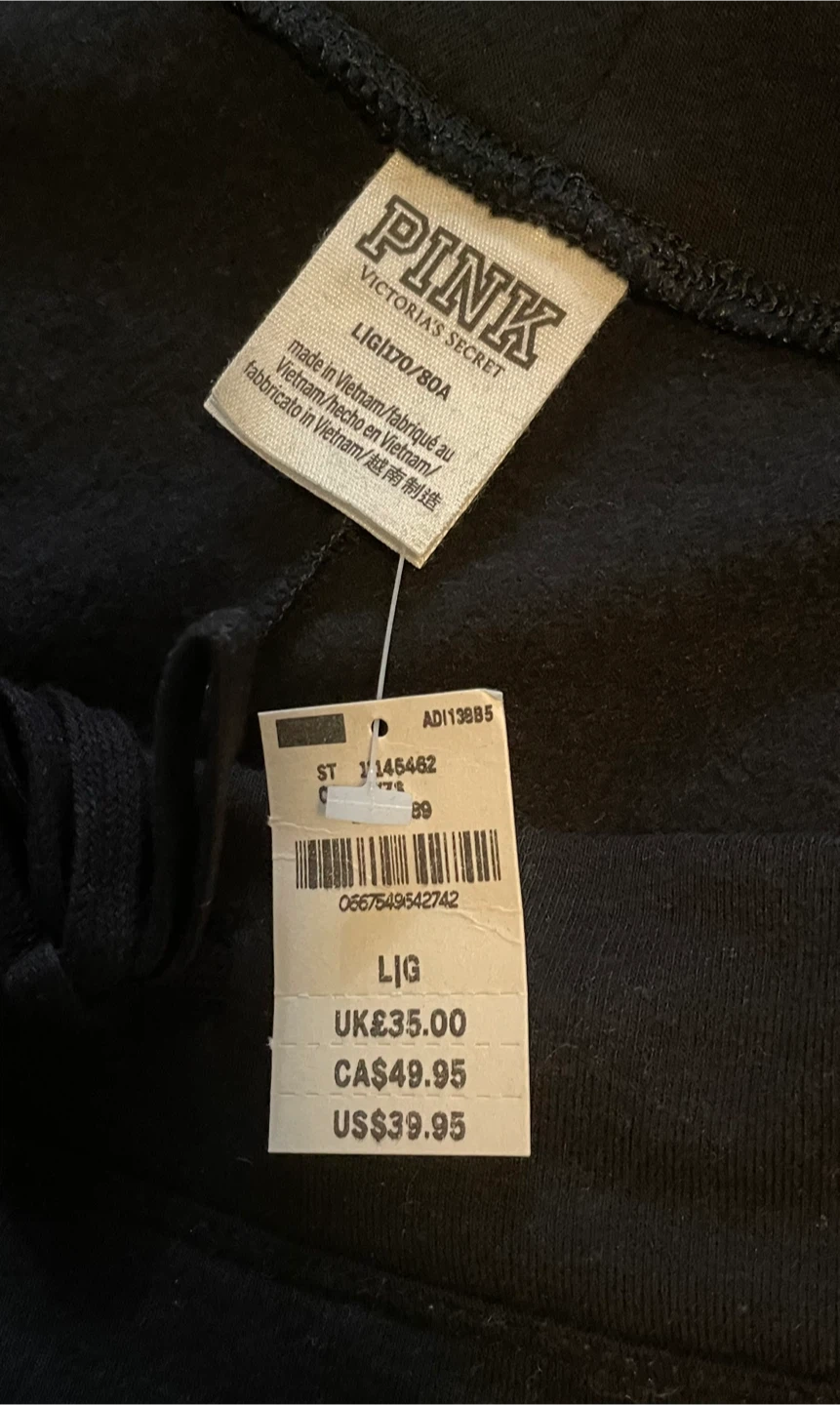 PINK Victoria's Secret Black Hoodie and Leggings Set - photo 2