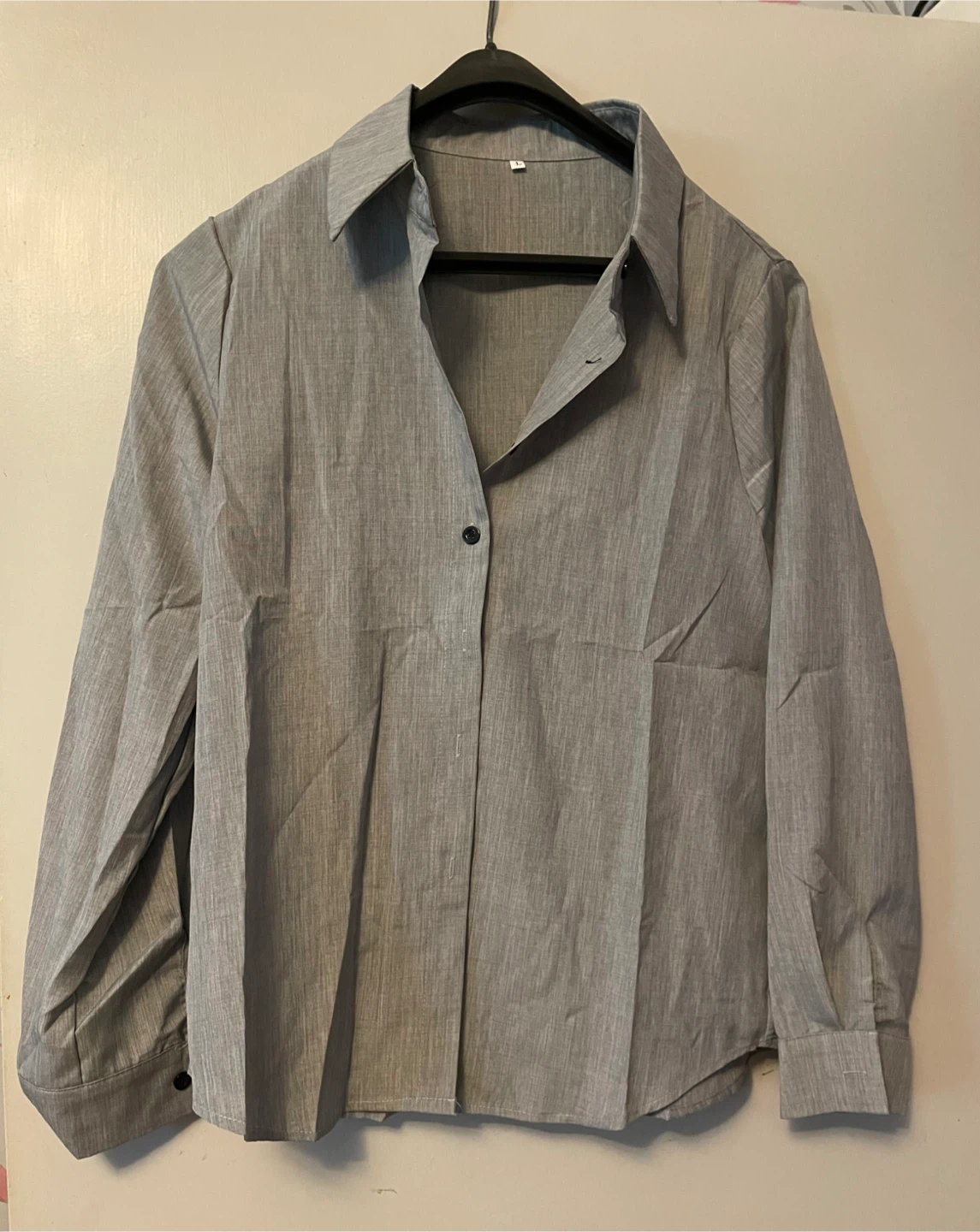 Grey Button-Up Shirt - Size L