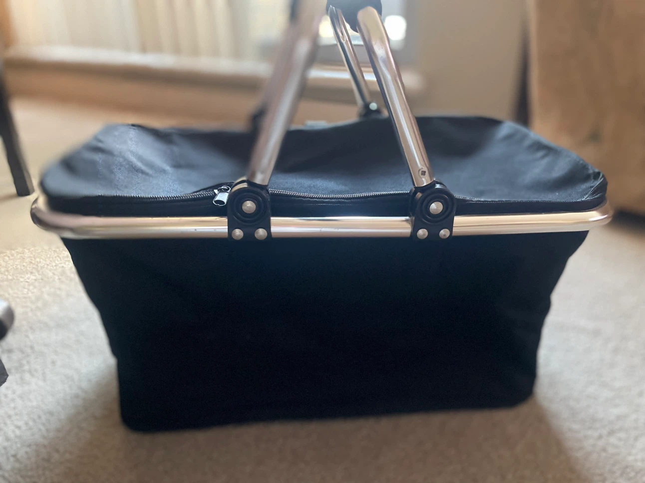 Black Collapsible Picnic Basket