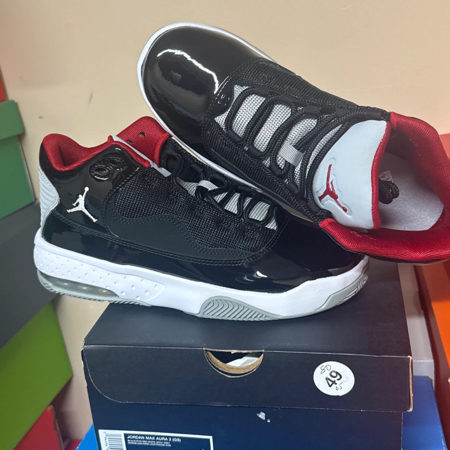Jordan Max Aura 2 (GS) Black Red Shoes - photo 2