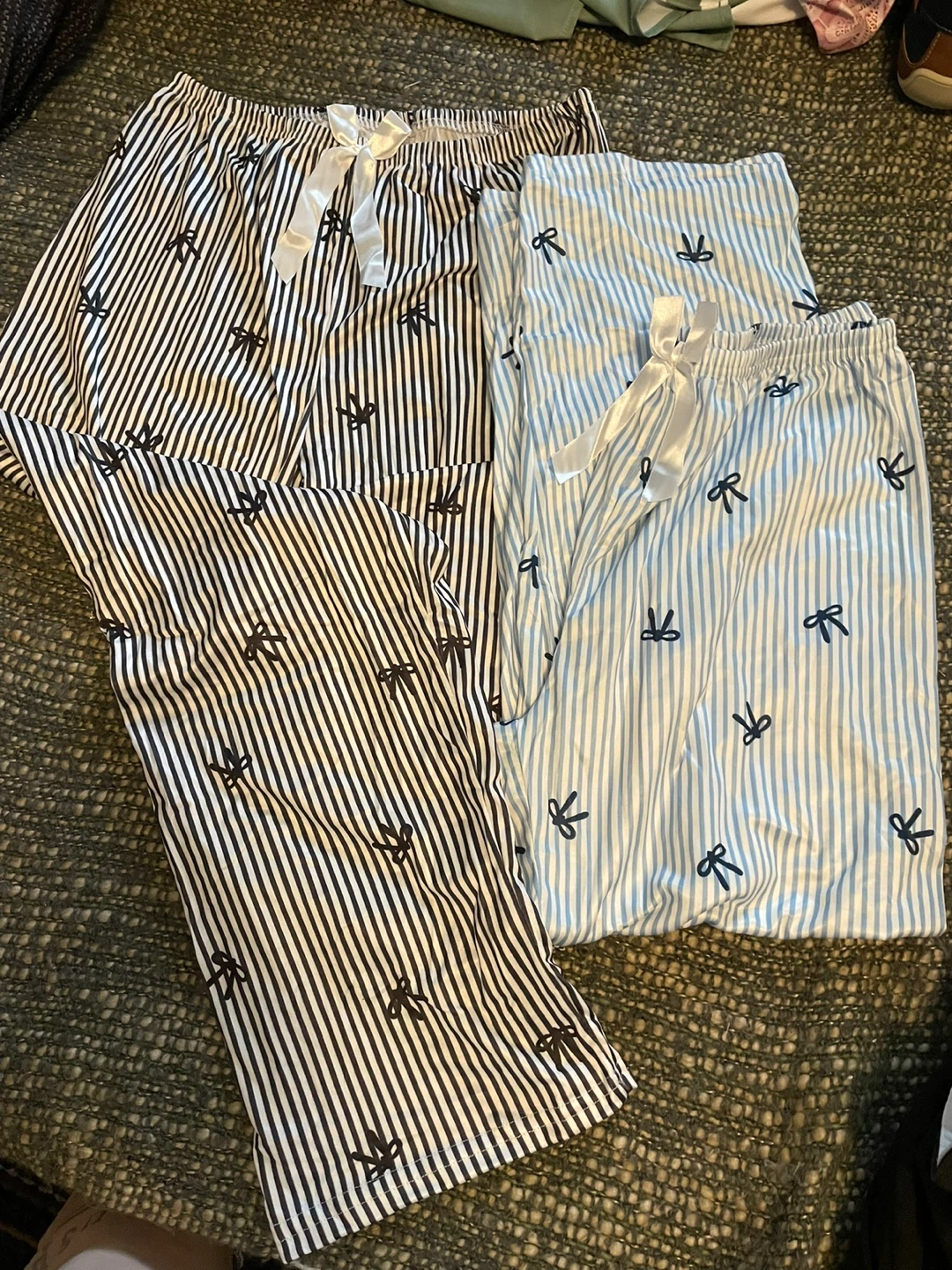 Pants Set - Black & White and Blue & White Stripes - photo 2