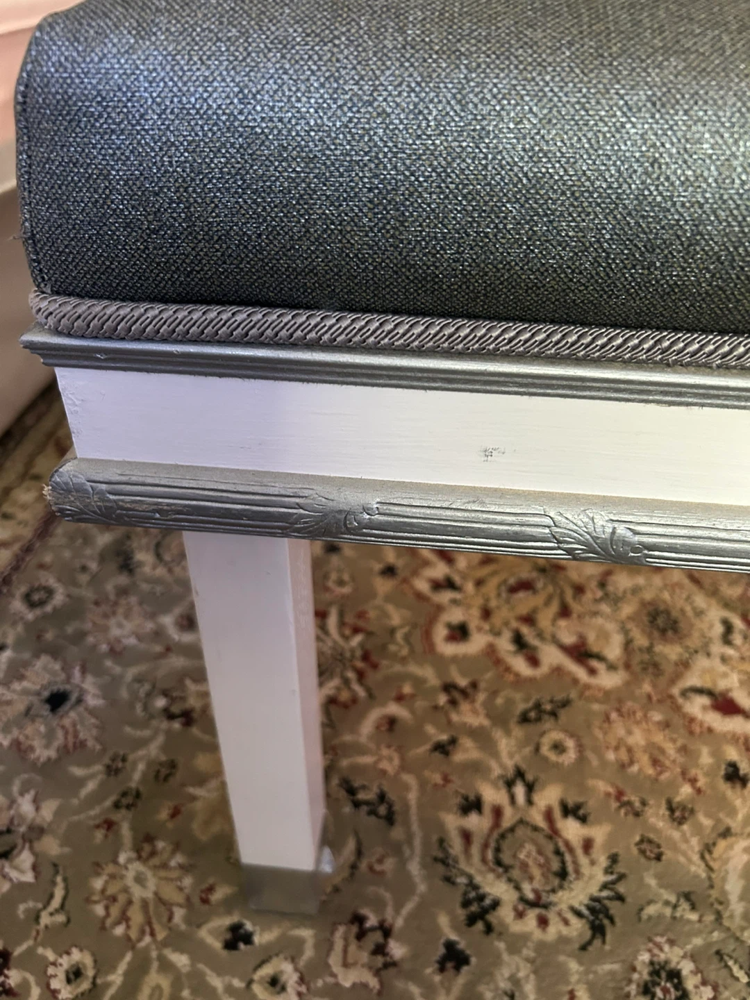 Grey upholstered ottoman bench - photo 2