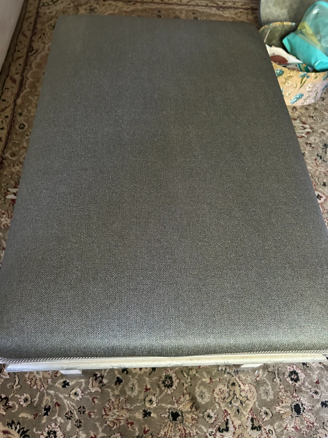 Grey upholstered ottoman bench - photo 4