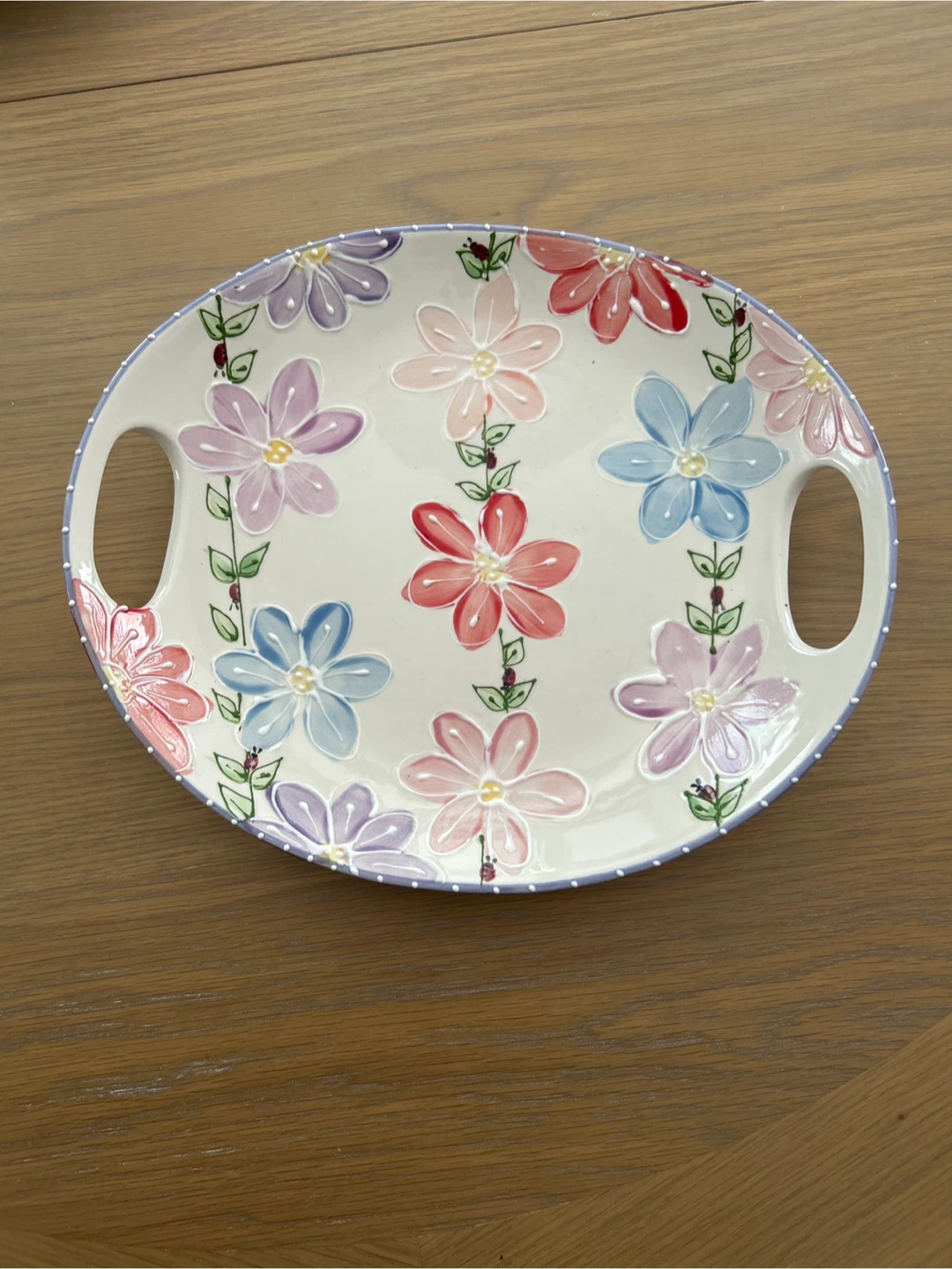 Hand Painted Ceramic Serving Platter
