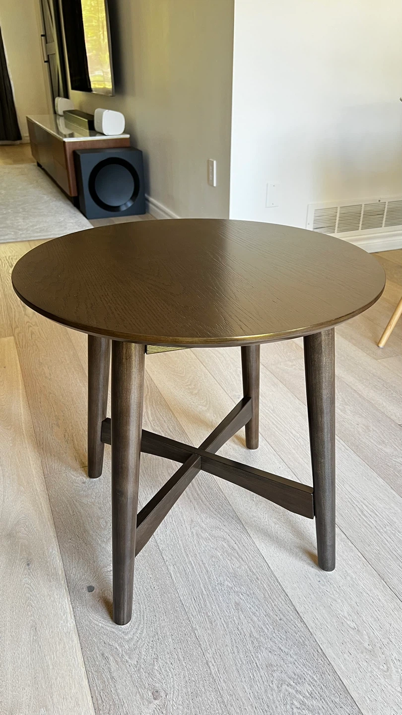 Round walnut Side Table