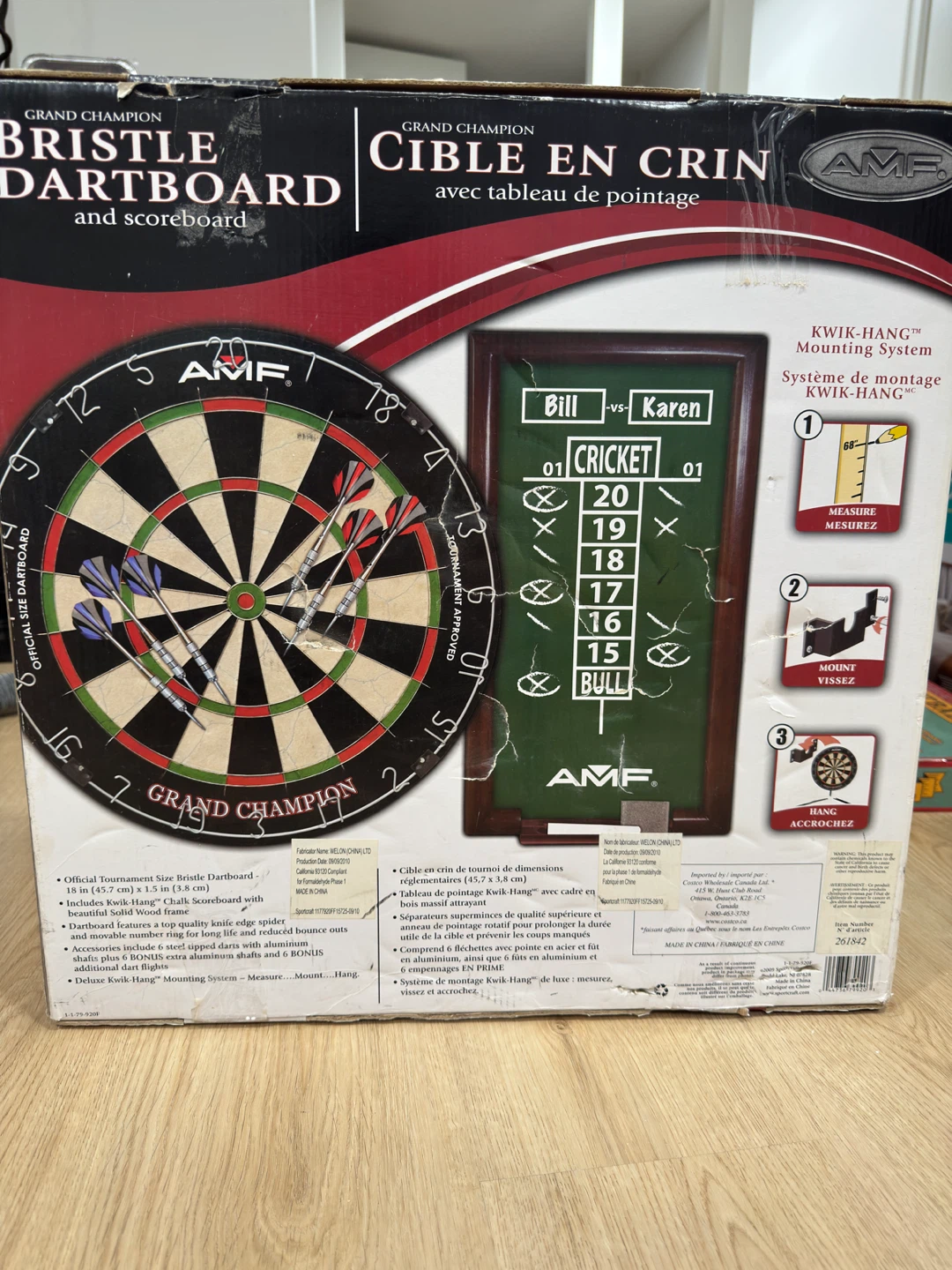 AMF Grand Champion Bristle Dartboard and Scoreboard Set