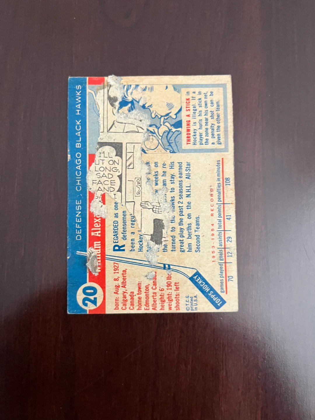 1954 TOPPS 20 BILL GADSBY - photo 2
