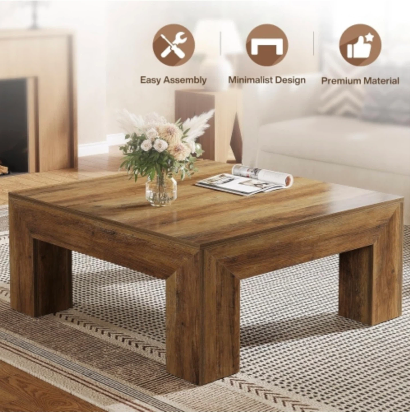 Brand new Square Wood Coffee Table- delivery available - photo 5