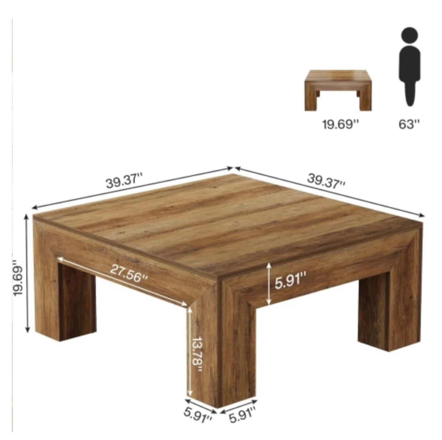 Brand new Square Wood Coffee Table- delivery available - photo 3