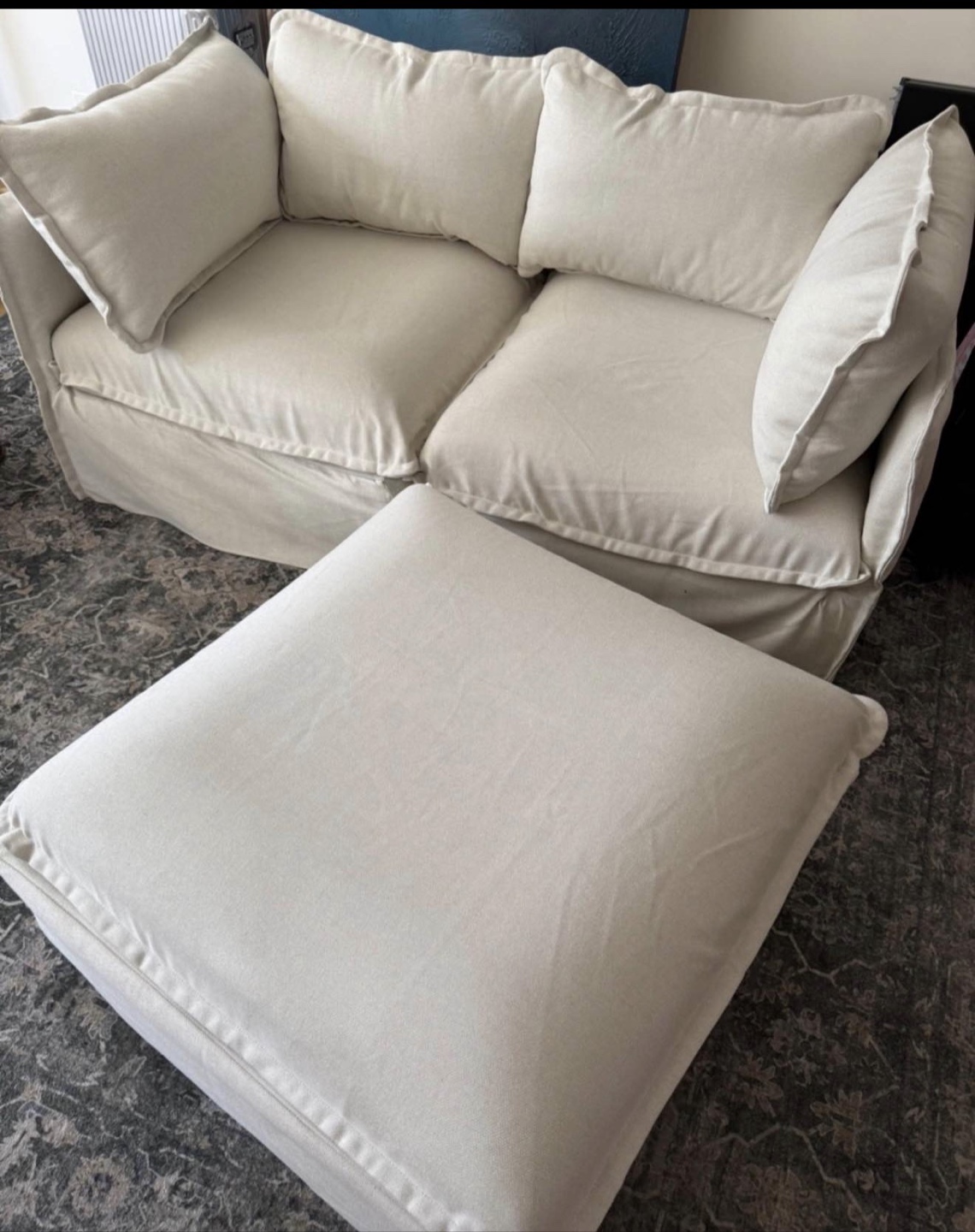 Cream Sofa with Ottoman & Extra Covers - Pick up 6/28 - photo 2
