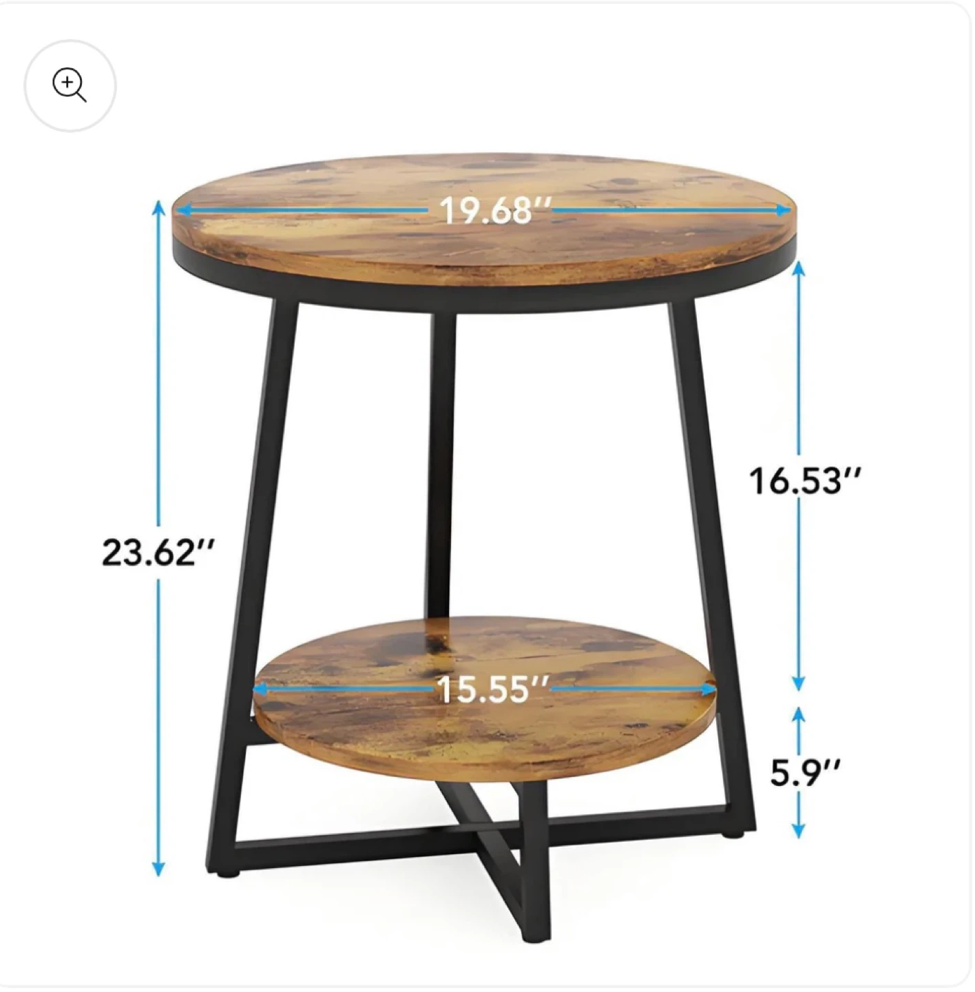 Brand new -Rustic 2-Tier Round End Table delivery available - photo 5