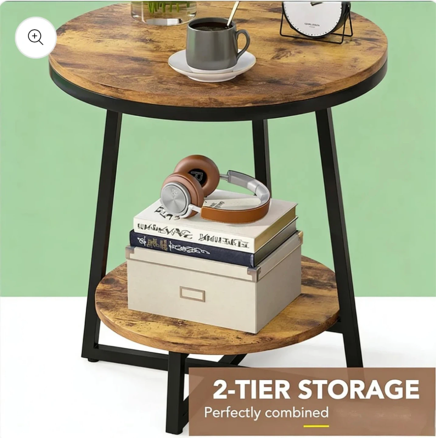 Brand new -Rustic 2-Tier Round End Table delivery available - photo 4