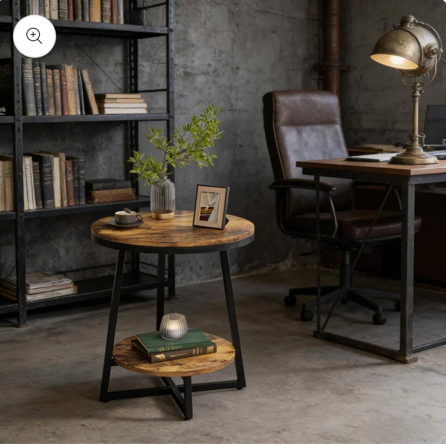 Brand new -Rustic 2-Tier Round End Table delivery available - photo 3