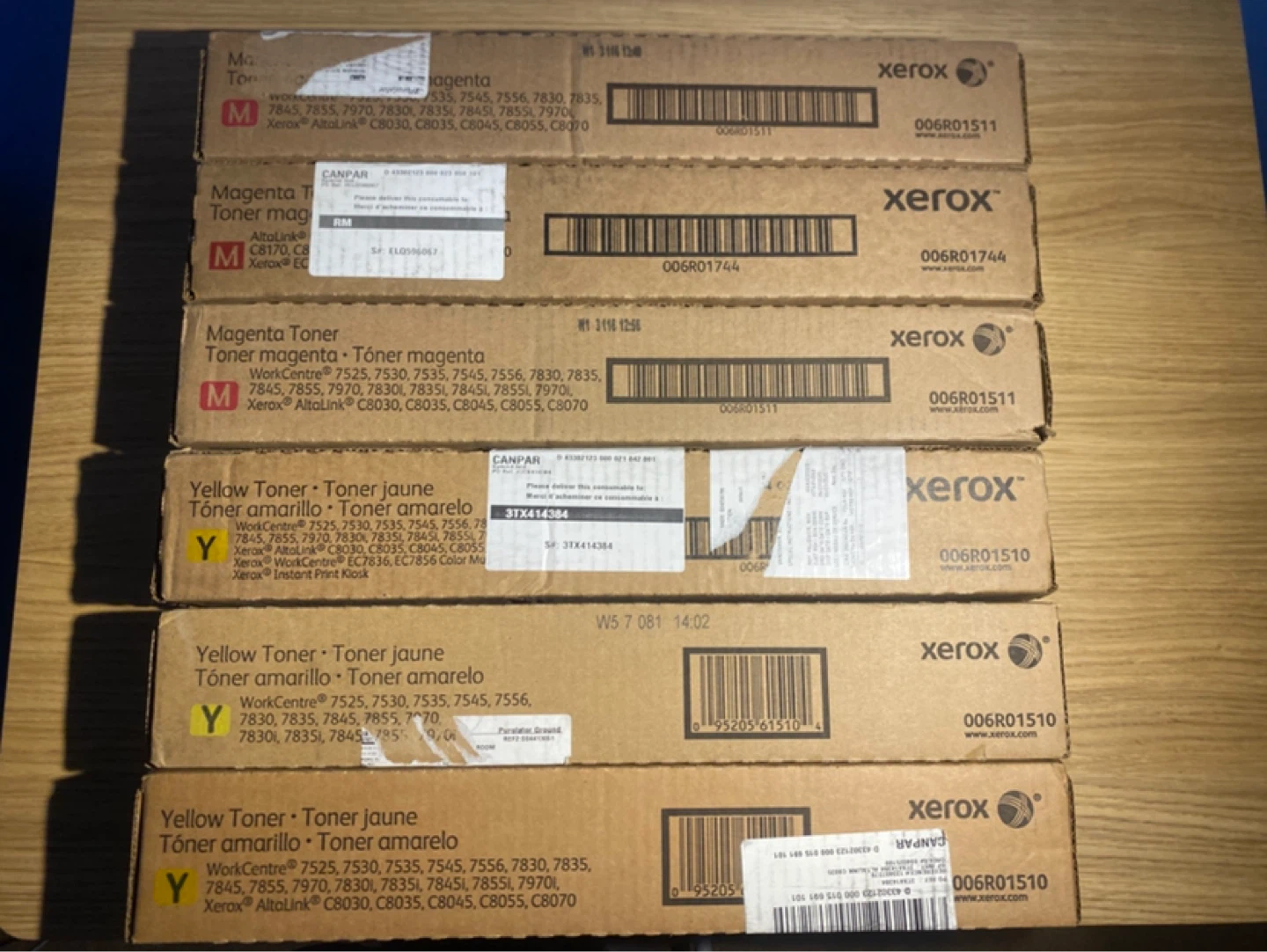 Unopened/Sealed Xerox Toner Cartridges and Waste Toner Bottle