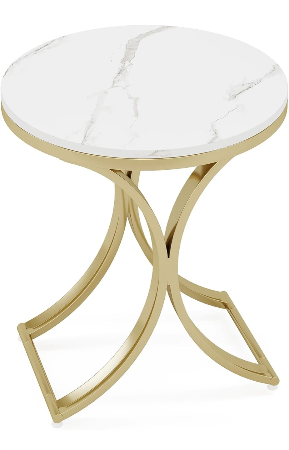 Brand new Round Marble Top End Table with Gold Base - photo 4