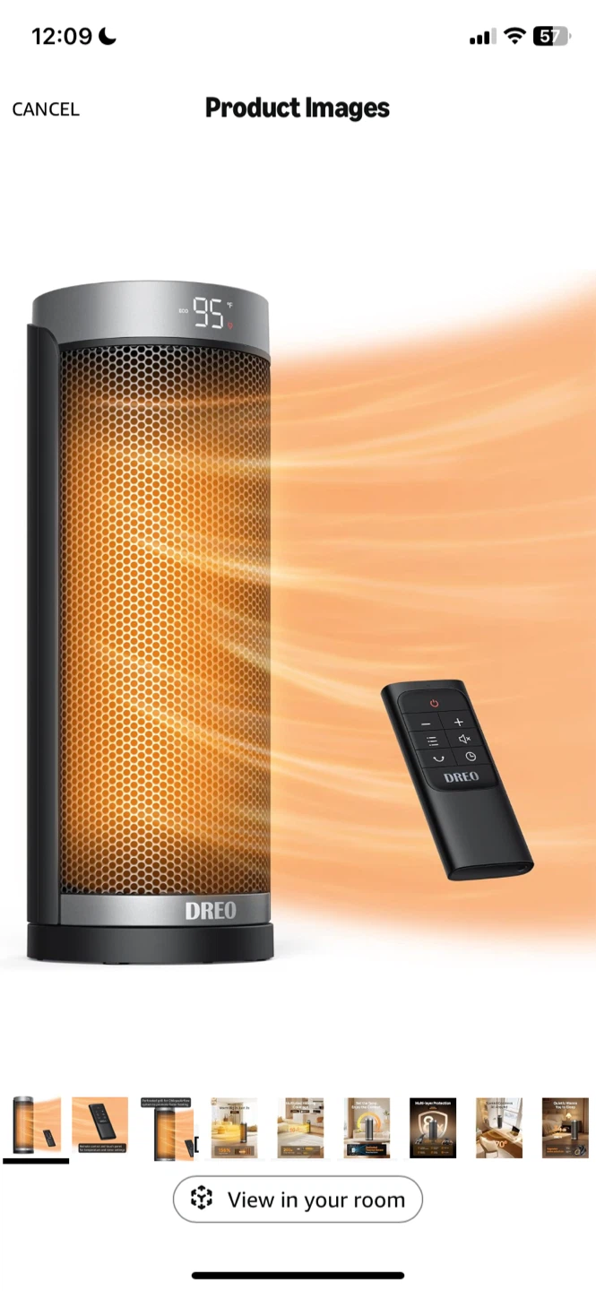 Dreo Solaris Slim H2 Space Heater TODAY