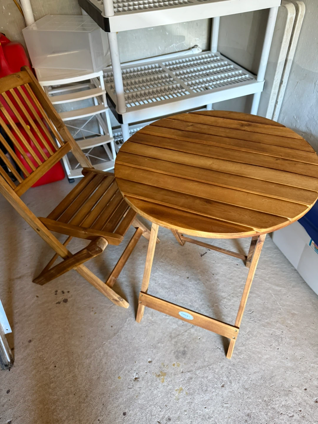 Wooden Folding Bistro Set