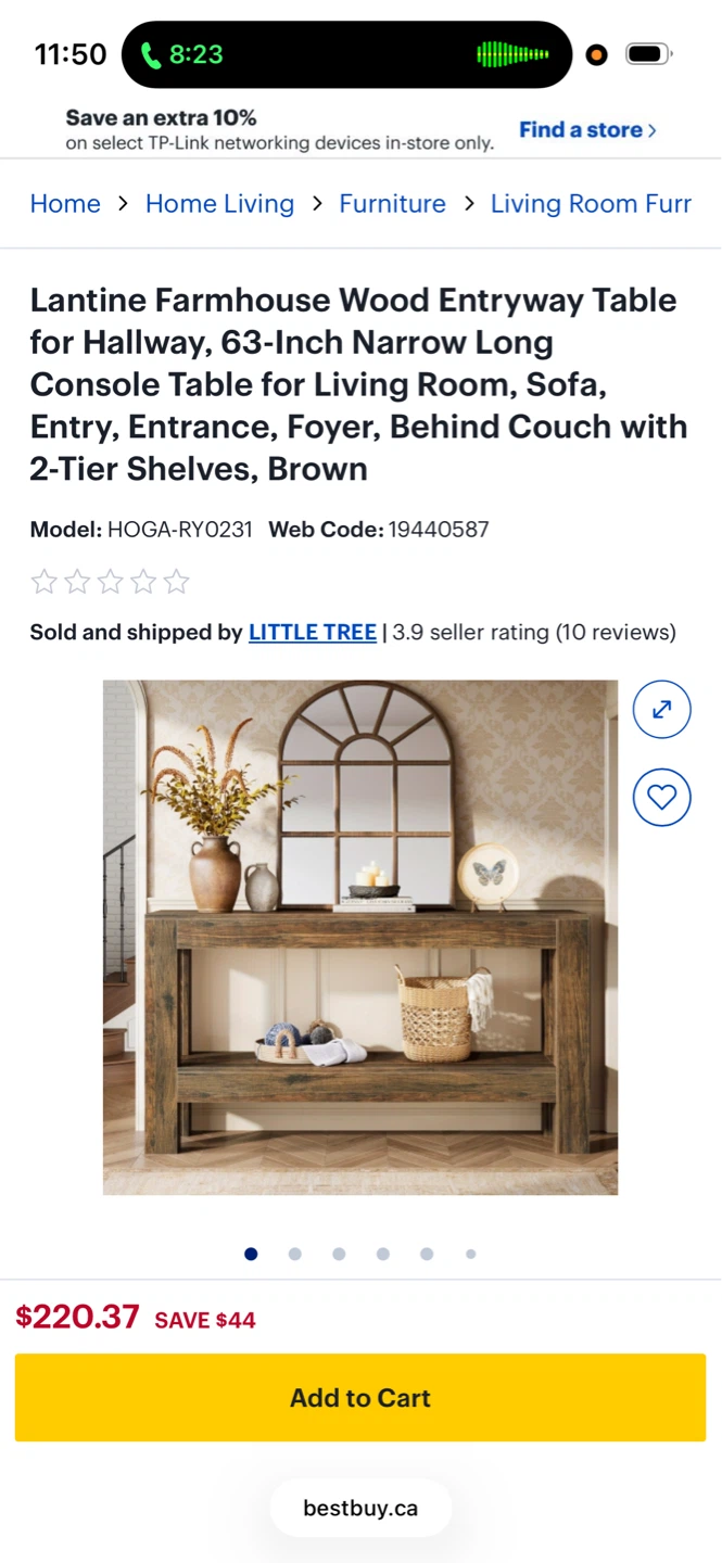 Brand new- Lantine Farmhouse Wood Entryway Table - Brown - photo 2