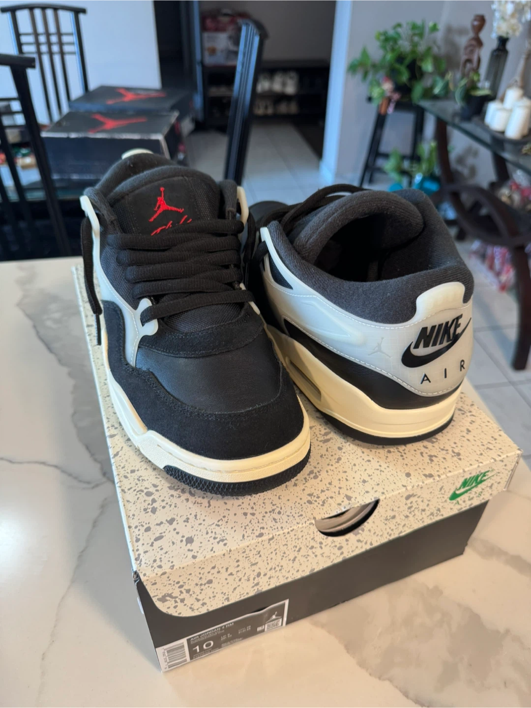 Air Jordan 4 RM Black/Sail - Size 10M - photo 3