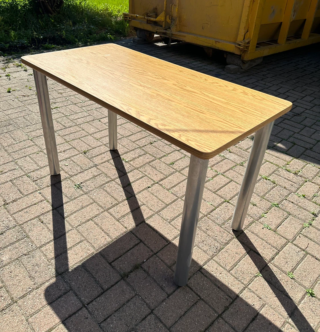 Wooden top table with metal legs. $60 for 2. - photo 2