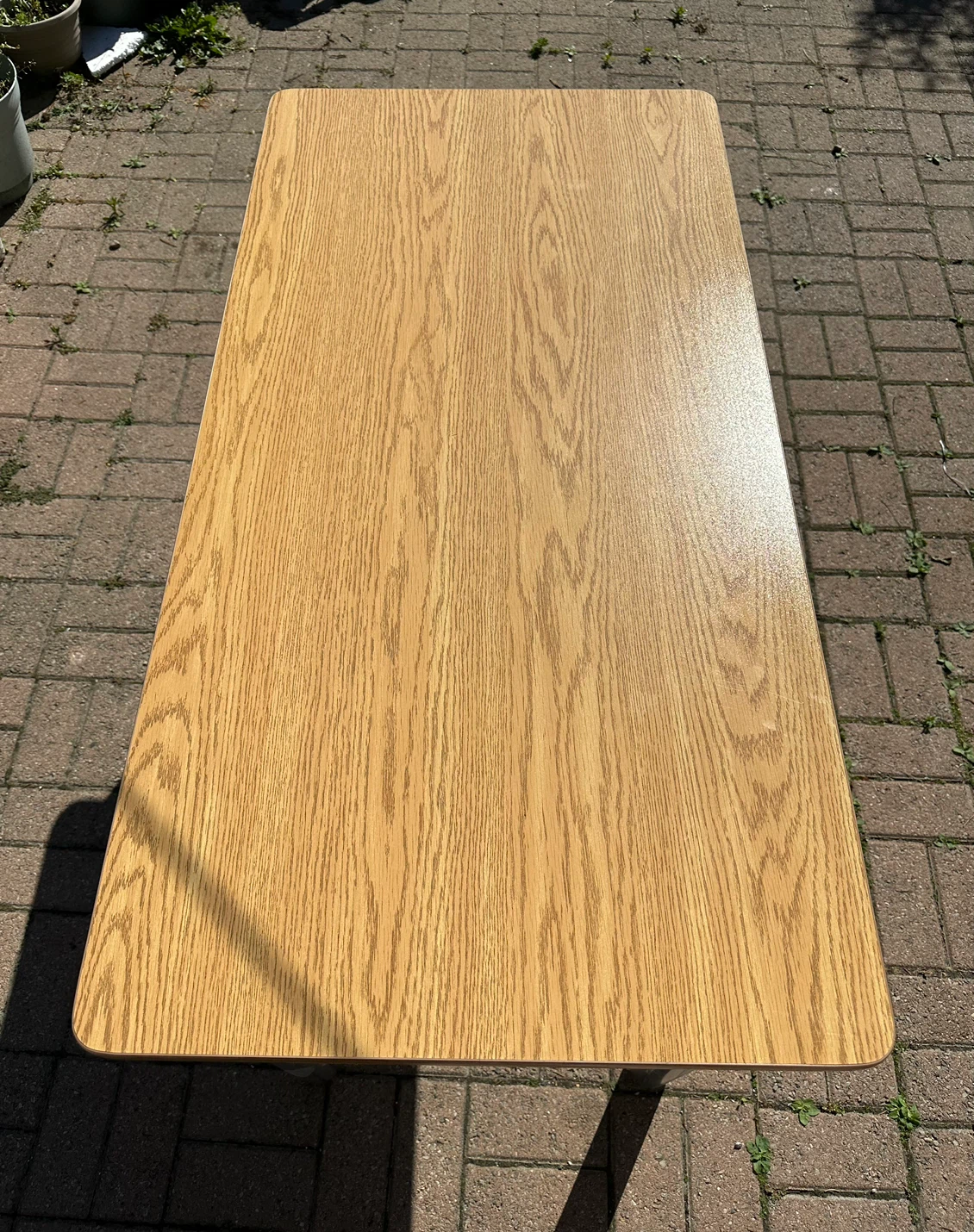 Wooden top table with metal legs. $60 for 2. - photo 3
