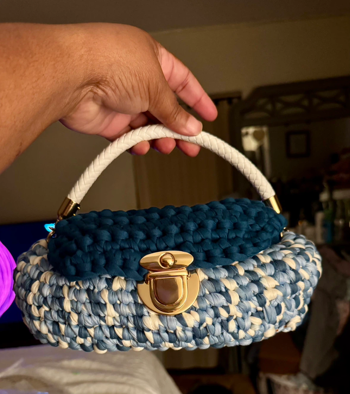 Handmade Coastal Weave Crochet Handbag – One of a Kind