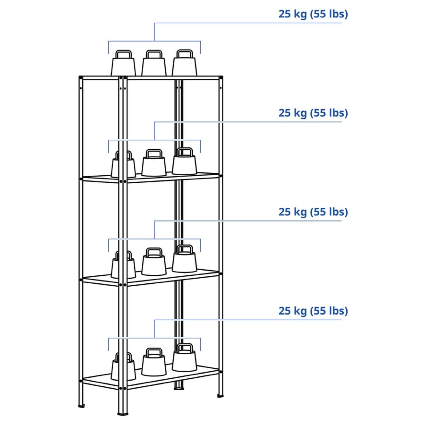 Ikea 4-Shelf Metal Shelving Unit - photo 5
