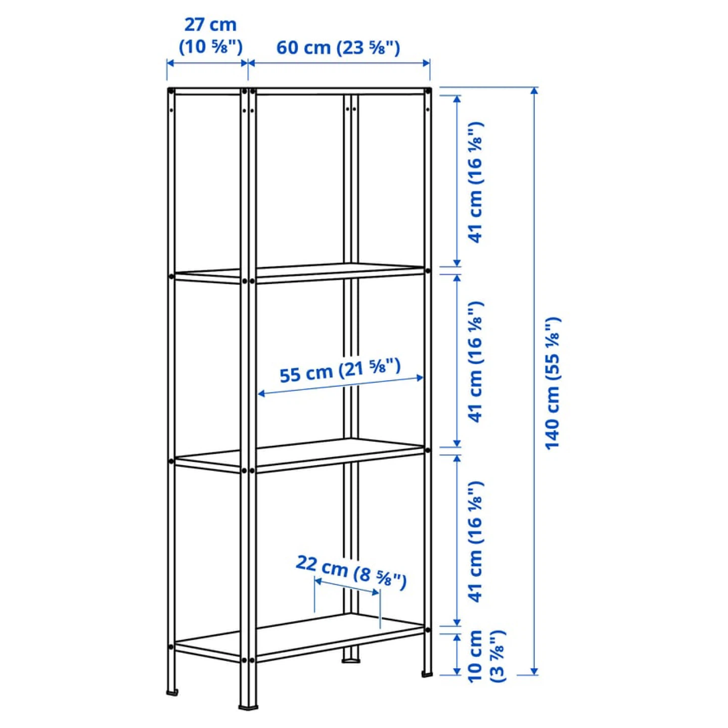 Ikea 4-Shelf Metal Shelving Unit - photo 3