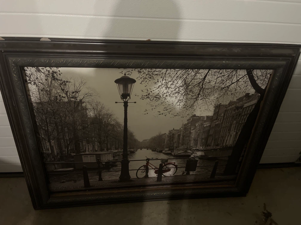 Framed Art Print - Amsterdam Canal Scene