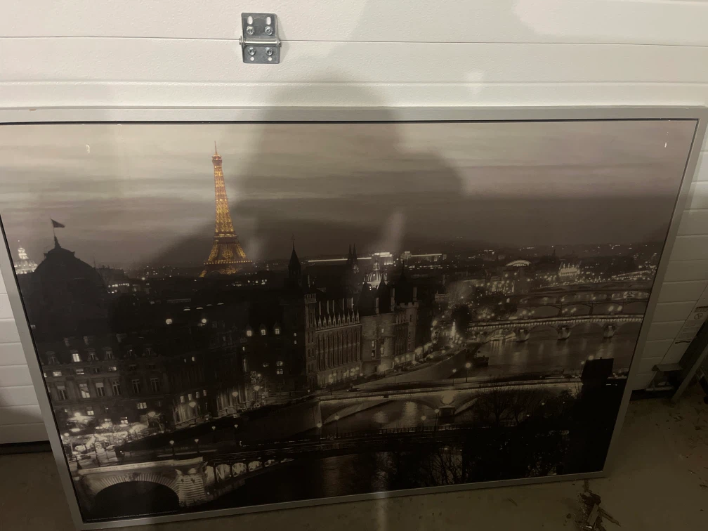 Large Framed Paris Cityscape Wall Art