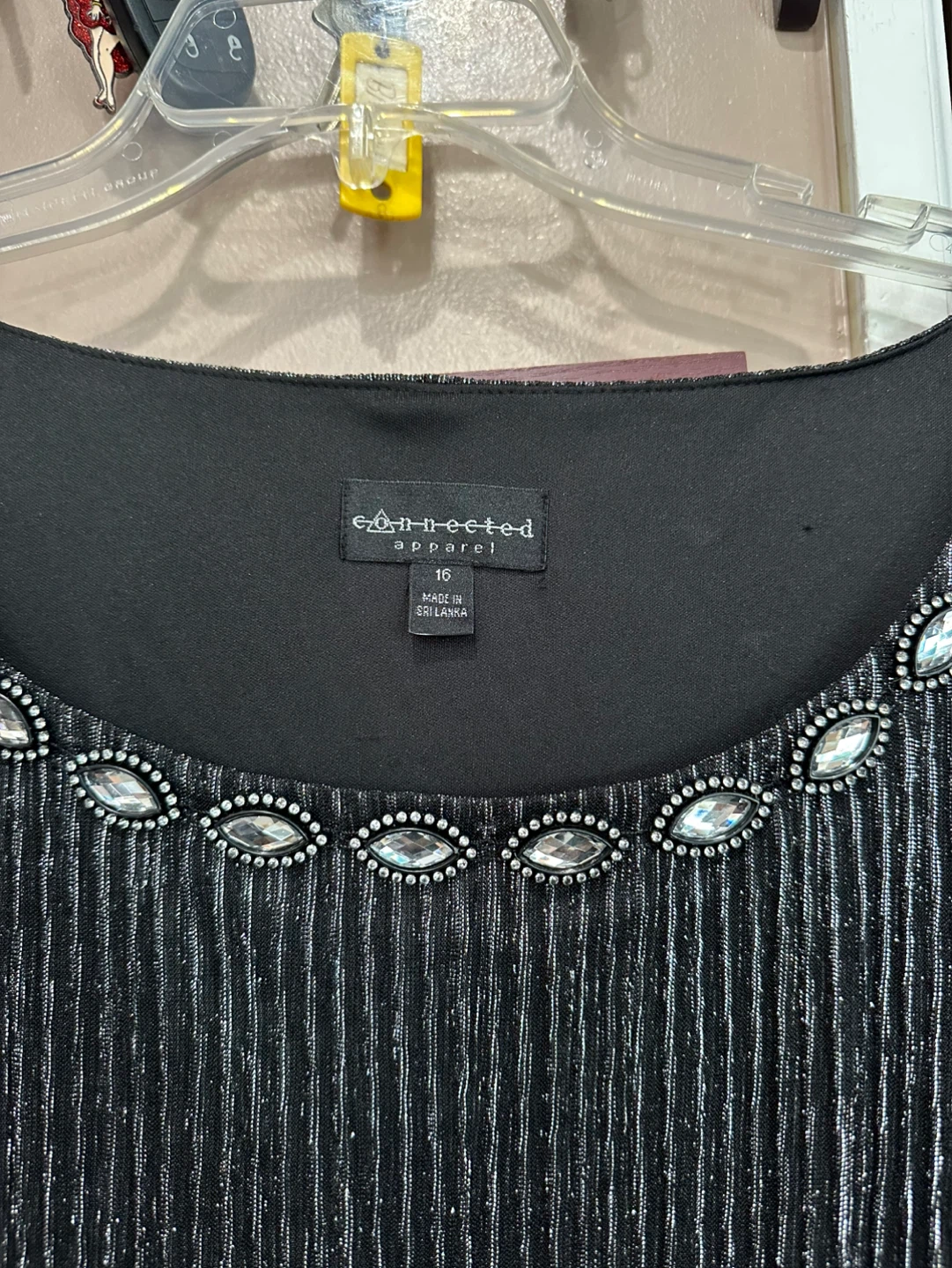 connected apparel Black Metallic Tiered Maxi Dress - photo 3
