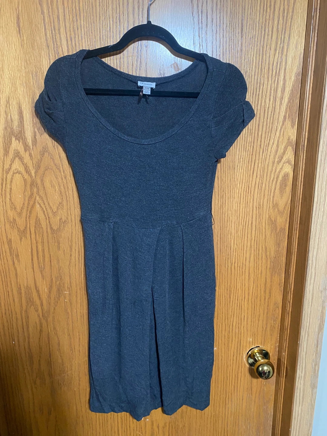 Charcoal Scoop Neck Knit Dress with pockets - photo 2