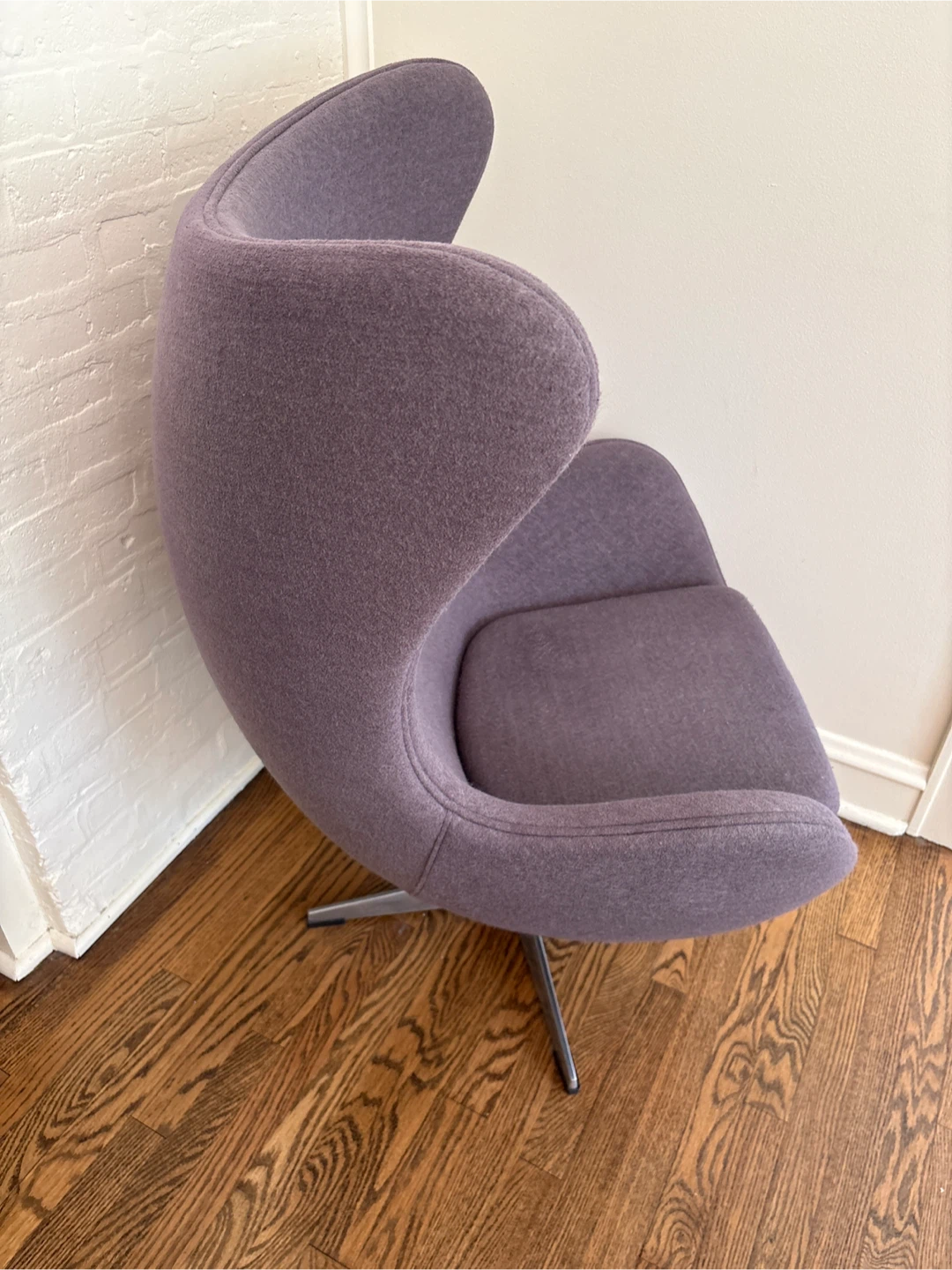 Purple Upholstered Swivel Chair - photo 2
