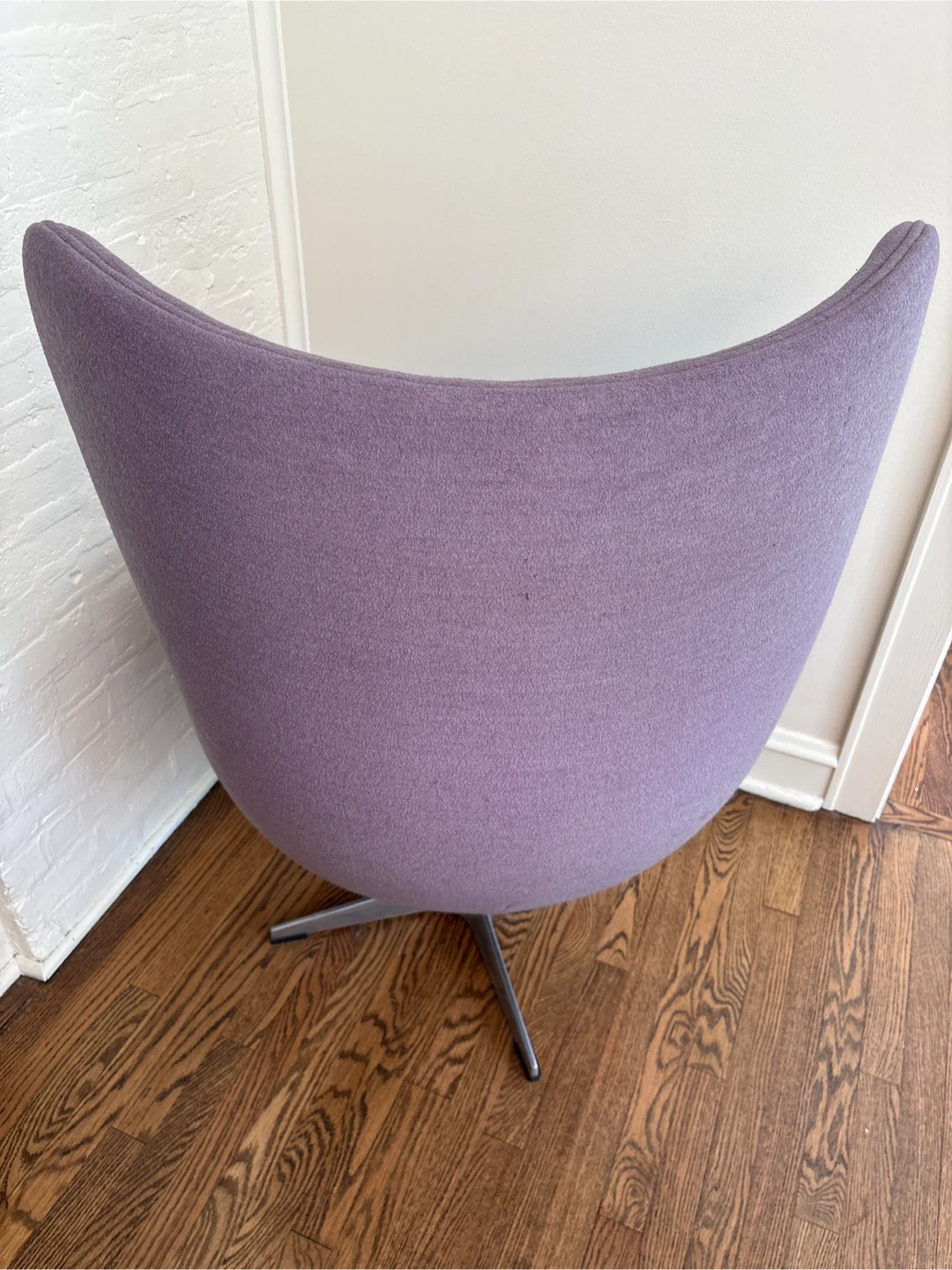 Purple Upholstered Swivel Chair - photo 3