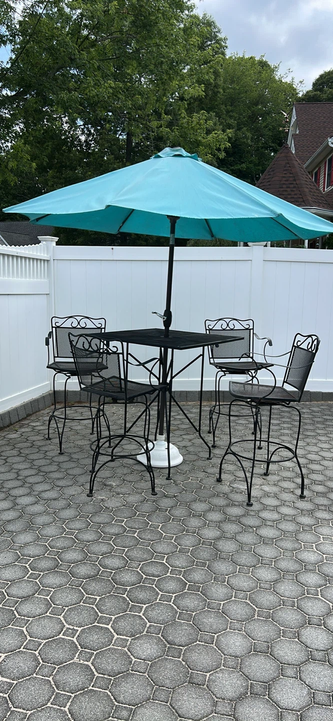 Outdoor high table Set with Umbrella - photo 2