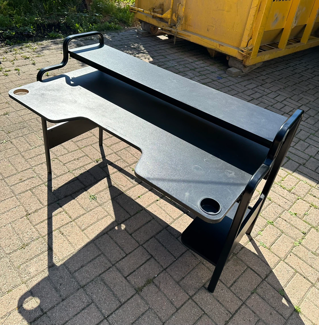 Black Computer Desk with Riser