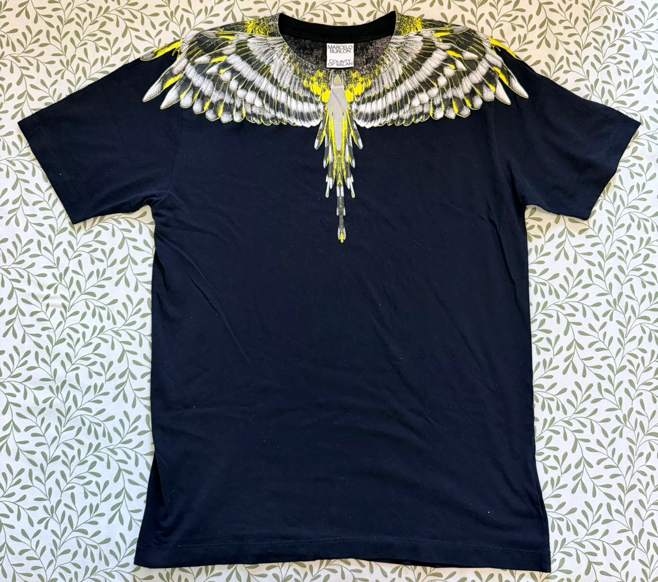 Marcelo Burlon Wings T-Shirt Black Yellow