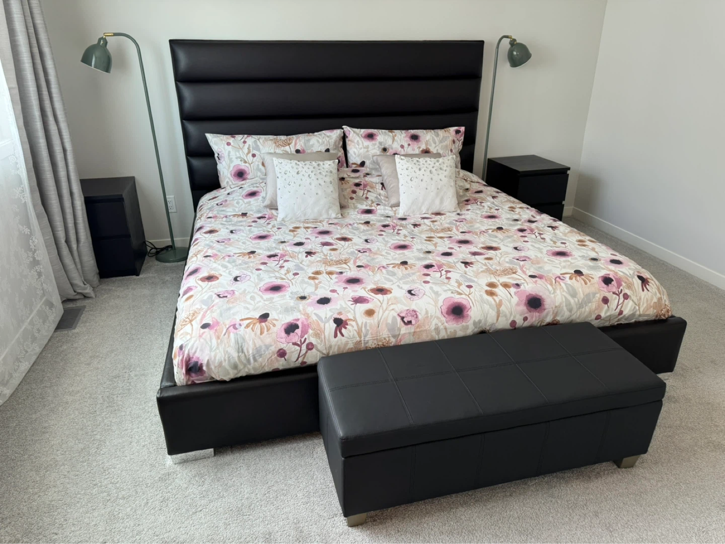 Upholstered Platform Bed with mattress- King Size - photo 2