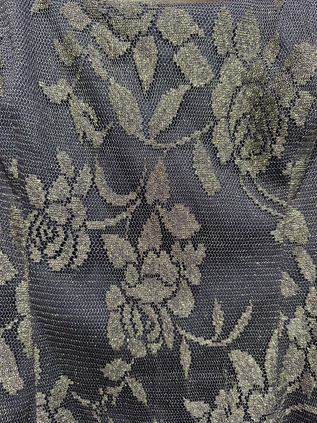 Patra Purple Lace & Chiffon Maxi Dress with Gold Floral Pattern - photo 3
