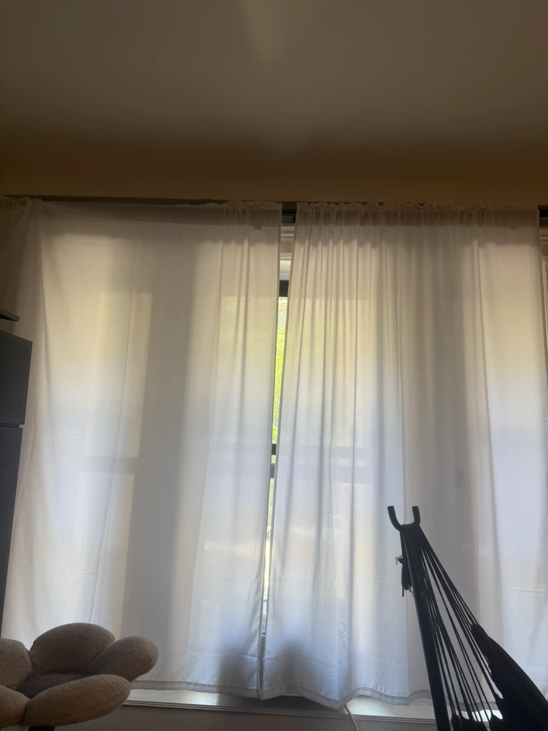 Black Adjustable Curtain Rod Set 66-120 inches